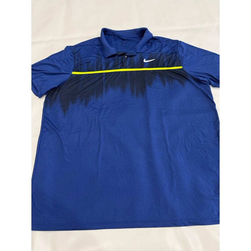 Nike Golf Polo Shirt Blue Performance Quick Dry Men's Sz XXL Lightweight